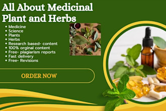 write SEO optimized articles on medicinal plants, herbs