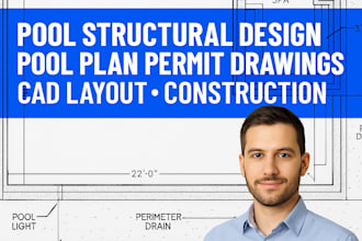 pool structural design pool plan permit drawings cad layout construction