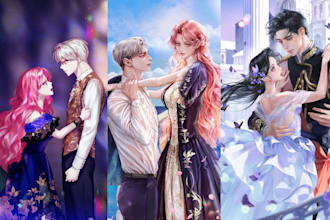 draw romance light novel manhwa webtoon web novel fantasy japanese anime style