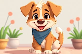 draw your pet into vector art cartoon