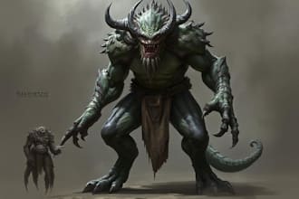 create realistic character and creature concept art