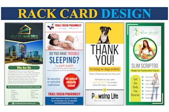 create print ready rack card design or postcard design