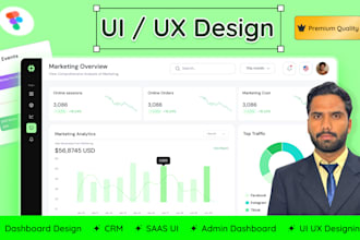 design UI for your CRM, admin and saas dashboard in figma