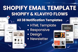 design responsive, custom, branded shopify email template or shopify flows setup