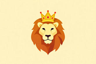 design awesome luxury royal king lion head minimalist logo only 12 hours