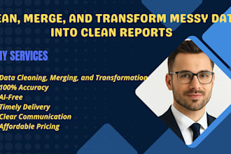 clean, merge, and transform messy data into clean reports