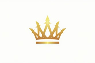 design realistic golden clown minimalist logo with unlimited revision