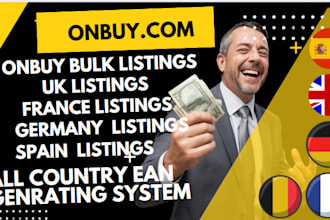 do bulk listings onbuy UK, germany, spain, france, and italy