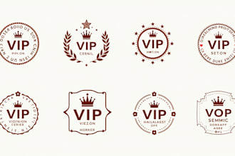 design outstanding vip label stamp minimalist logo with unlimited revision