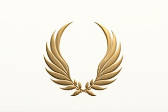 create beautiful royal bird wing minimalist logo only 12 hours