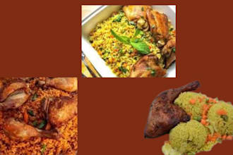 do jollof rice, fried rice and chicken