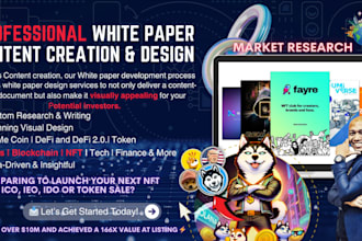 write and design blockchain, meme coin, crypto white paper, ico whitepaper