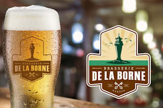 design a bold modern craft brewery logo that stands out