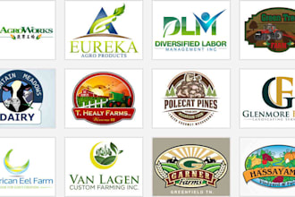 do unique lawn care, landscape, agriculture mowing logo design