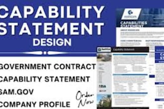 design government capability statement, digital brochure, and company profile