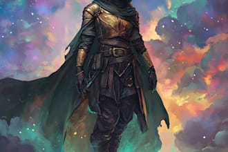 draw a fantasy character art for dnd or similar