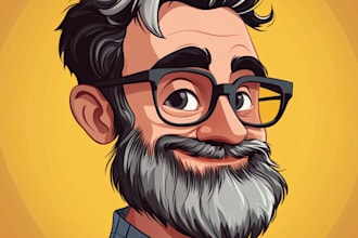 do funny cartoon character, caricature, logo, portrait