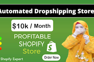build automated shopify store , dropshipping store or shopify website