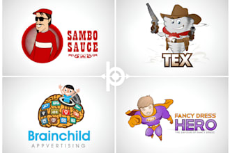 make beautiful cute mascot, cartoon character logo design for your brand in 24hr
