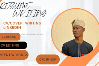 write your CV, resume, cover letter and optimize linkedin