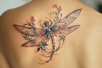 draw a custom tattoo design as a tattoo artist