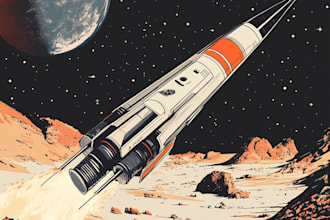 design a spaceship sci fi illustration
