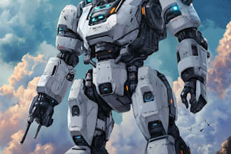 design robots and concept art of futuristic mecha