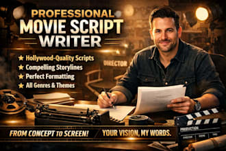 be your scriptwriter writing movie scripts screenplay screenwriting