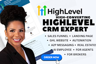 gohighlevel expert gohighlevel real estate CRM landing page sales funnel website