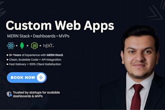 develop a custom mern stack web app using react node and mongodb