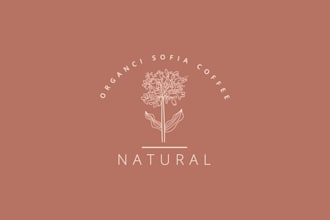 design a boho hand drawn minimalist botanical logo