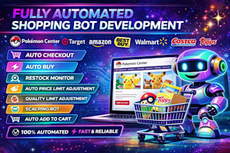 develop auto purchase bot pokemon bot auto buying bot shopping bot walmart bot