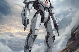 draw mecha, robot, sci fi concept art