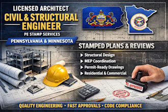 licensed architect civil and structural engineer pe stamp pennsylvania minnesota