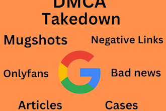 remove negatives articles false bad news mugshots cases under dmca