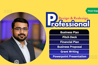 investor pitch deck design, write business plan for startups loans grant writing