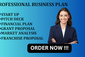 do a business plan and market research startup business, financial analysis, sba