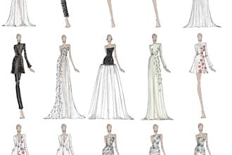 design an exclusive garment with a professional sketch and technical sheet