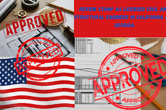 review stamp as licensed civil and structural engineer in california and georgia