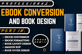 book conversion, canva file into amazon kdp, pdf to epub, word to epub, and mobi