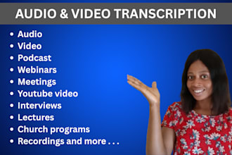 provide quality english transcription for your video or audio