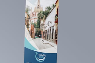 design a professional roll up banner, retractable banner
