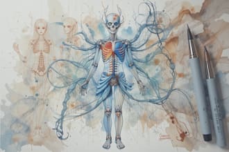 draw watercolor medical and anatomy illustrations