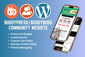 create a social network, forum, membership website using buddyboss or buddypress
