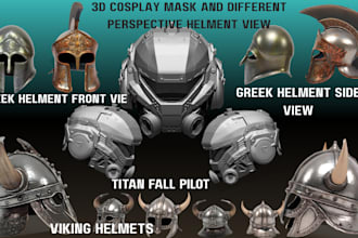 design custom 3d helmets, halloween mask and cosplay armor for 3d printing