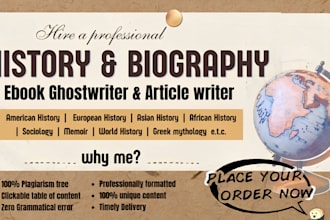 write history, american history, and biography ebook, history ebook ghostwriter