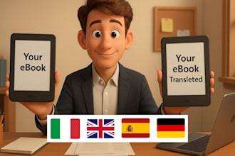 translate your ebook in italian english spanish german