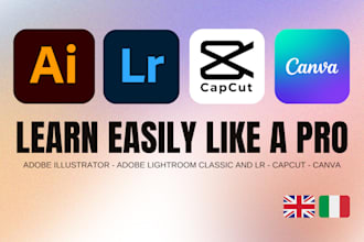 teach you how to master adobe illustrator, adobe lightroom, canva , capcut