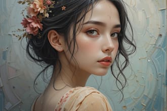 do hand draw realistic digital oil painting portrait