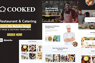 build catering website, restaurant website bakery website and food truck website